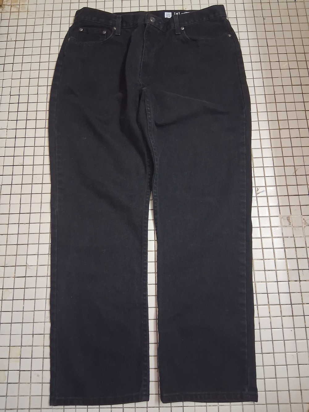 George 38X32 Men's Black Straight Jeans